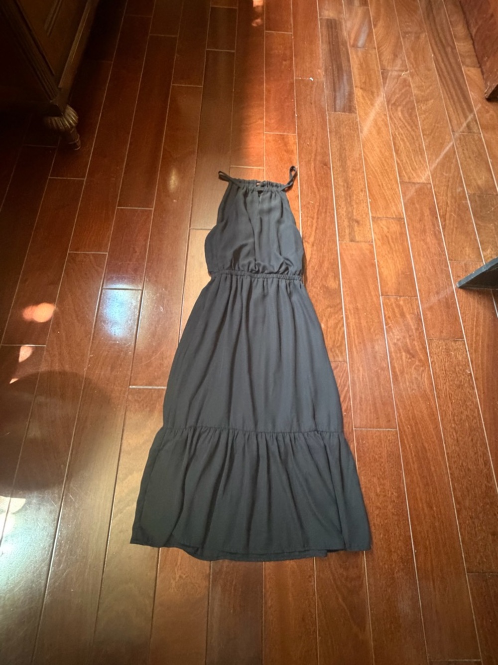 Gibson Black Halter Tiered Maxi Dress